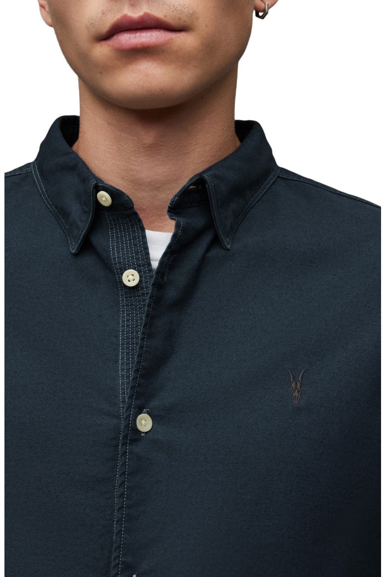 Hermosa Organic Cotton Button-Up Shirt, Alternate, color, CADET BLUE