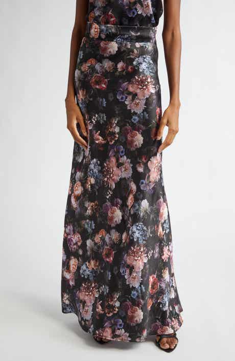 L'AGENCE Ryker Bias Cut Silk Maxi Skirt
