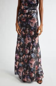 L'AGENCE Ryker Bias Cut Silk Maxi Skirt