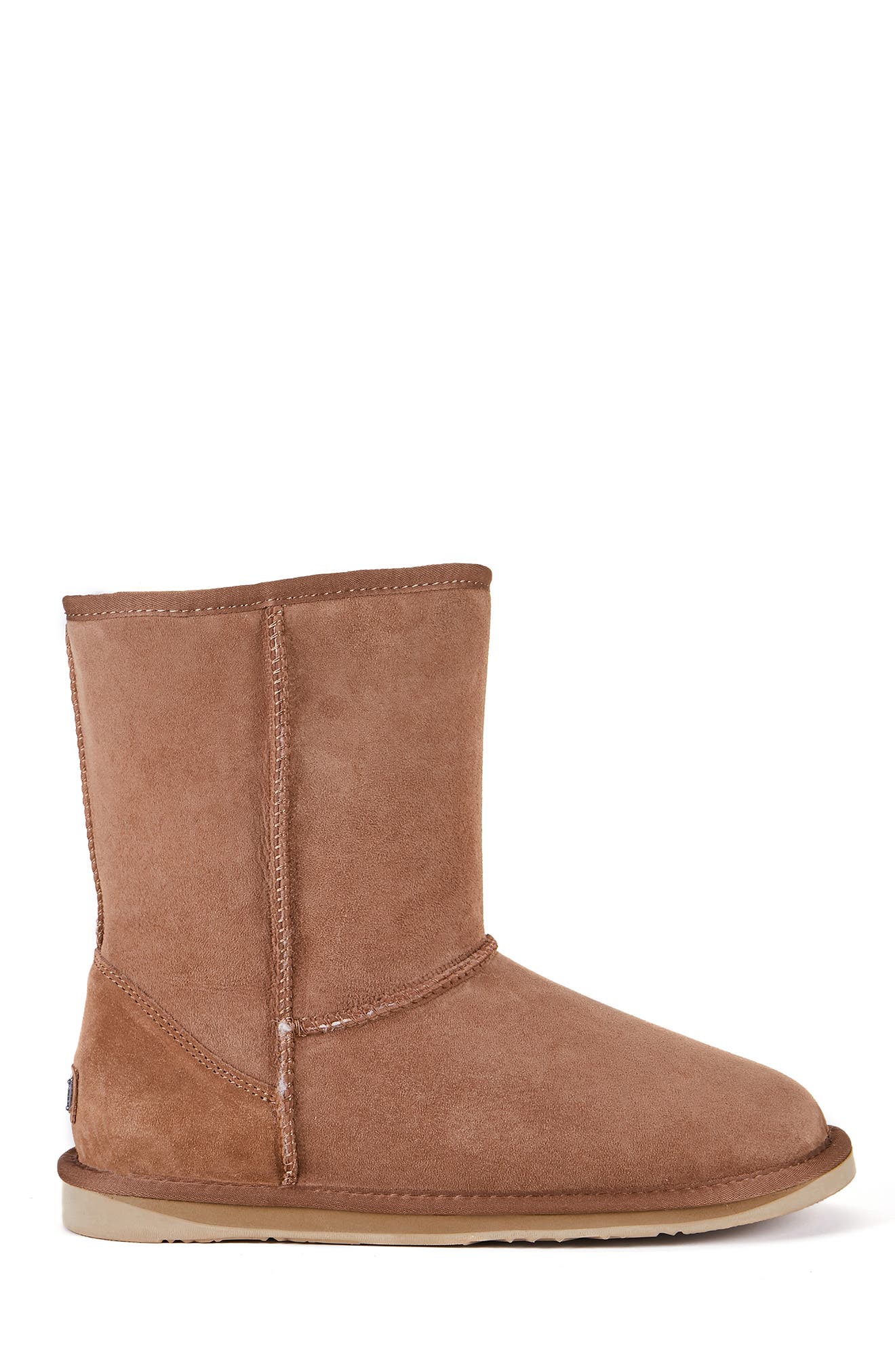 Australia Luxe Collective Suede Genuine Shearling Lined Cosy Short Boot, Alternate, color, Chestnut