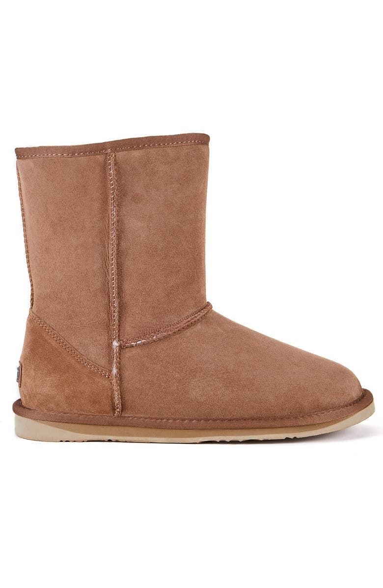 Australia Luxe Collective Suede Genuine Shearling Lined Cosy Short Boot, Alternate, color, Chestnut