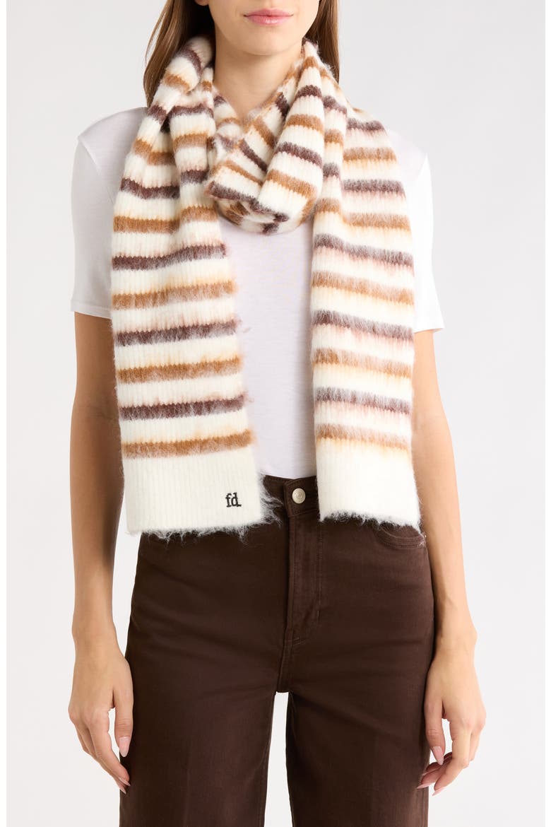 Striped Knit Scarf, Main, color, IVORY