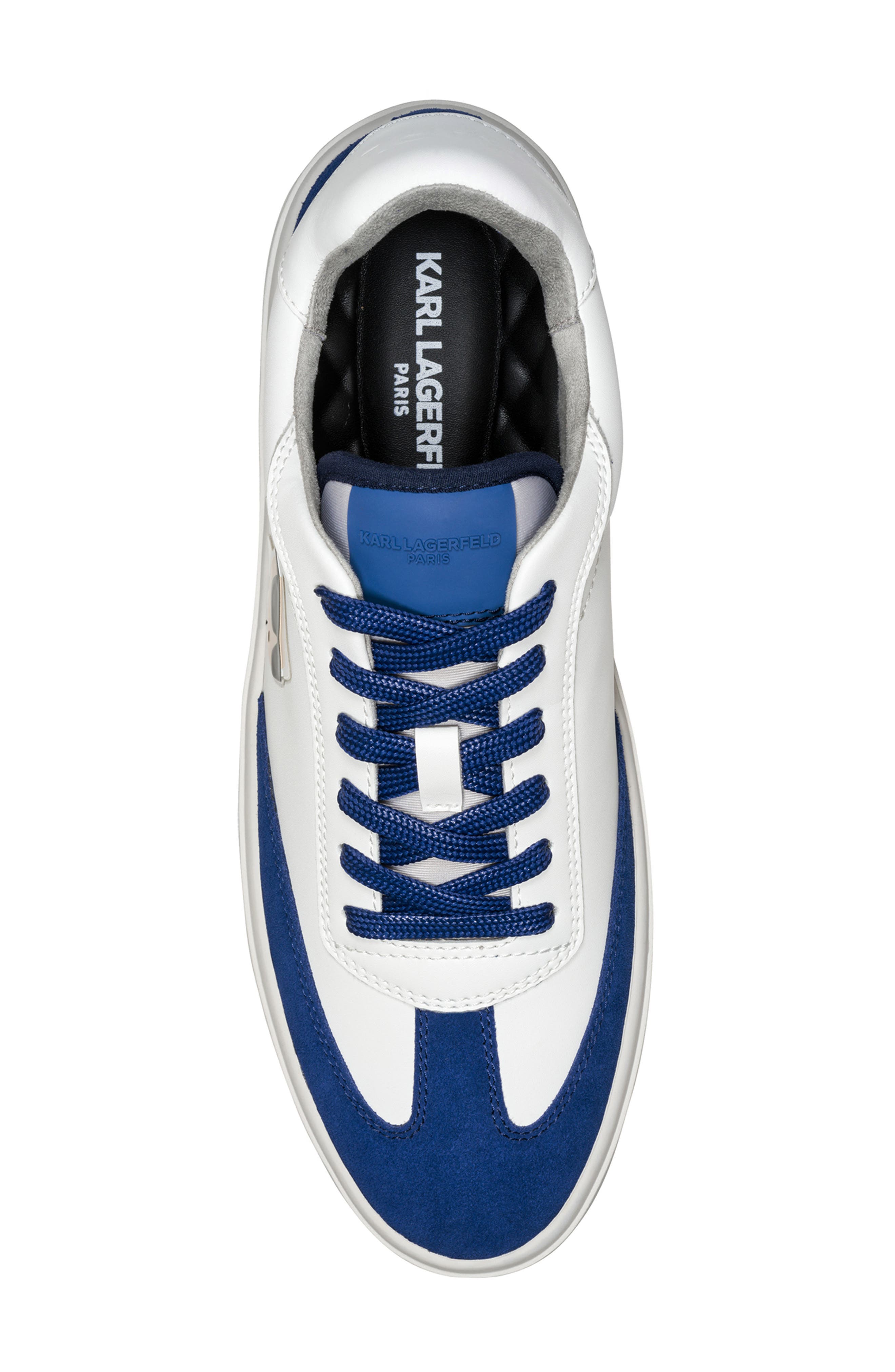 Philippe Mixed Media Sneaker, Alternate, color, WHITE/ BLUE