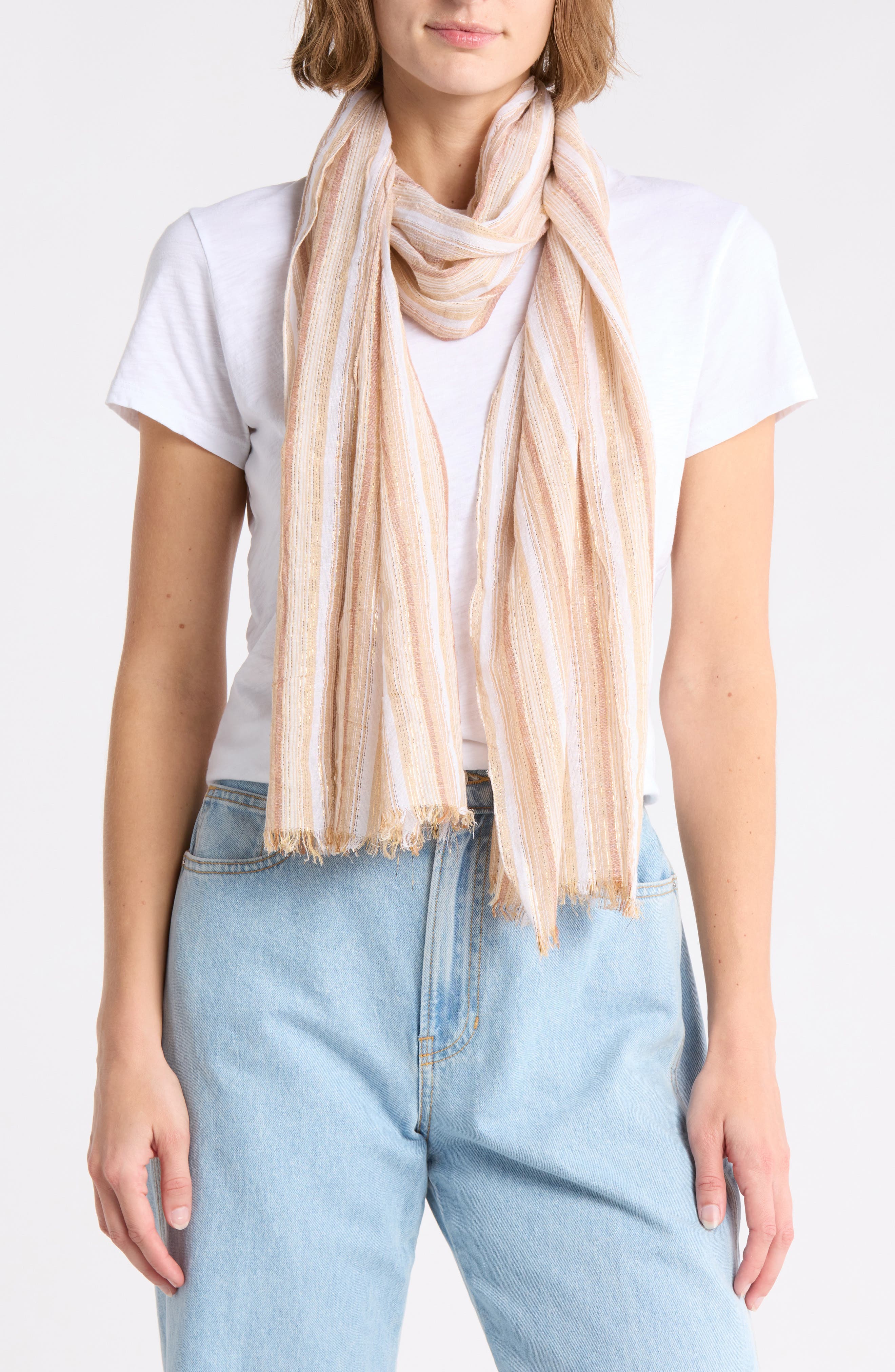 La Fiorentina Stripe Metallic Thread Scarf