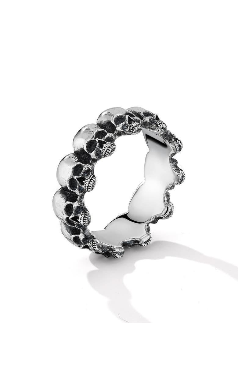 David Yurman Men's Memento Mori Skull Band Ring in Sterling Silver, Alternate, color,