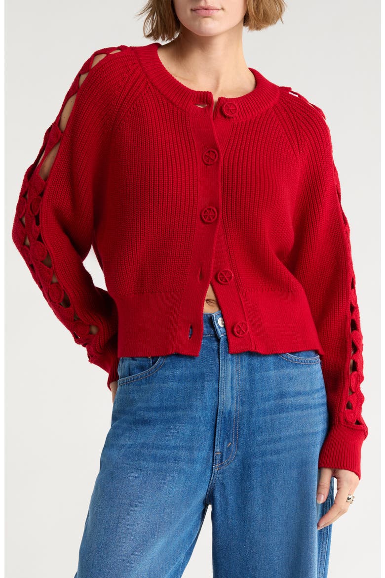 The Crop Rib Cardigan, Main, color, PIECE OF THE PUZZLE