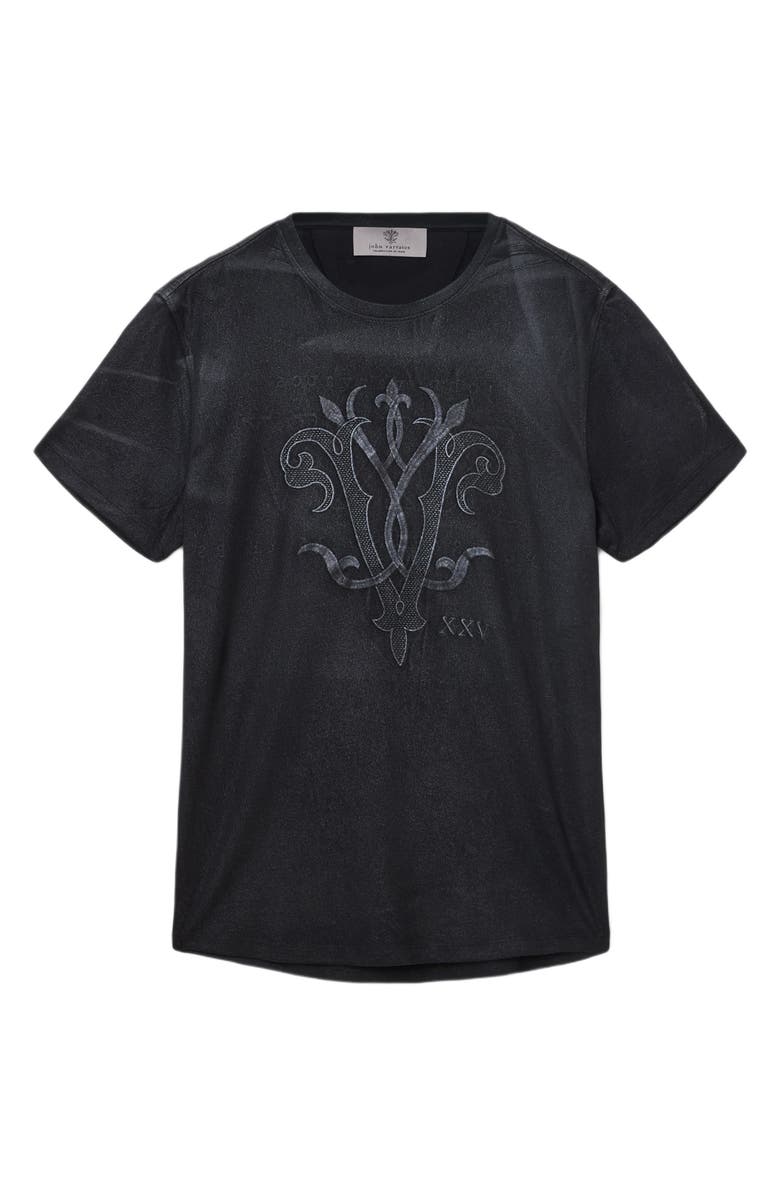 John Varvatos 25th Anniversary Embroidered T-Shirt, Alternate, color, Black