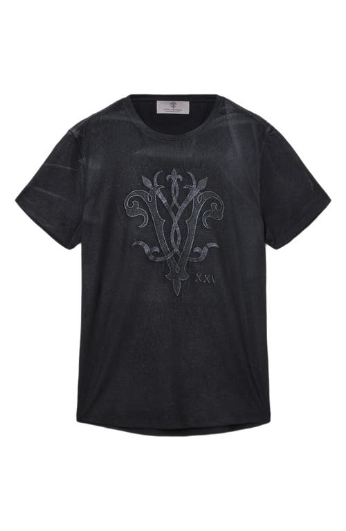 John Varvatos 25th Anniversary Embroidered T-shirt In Black