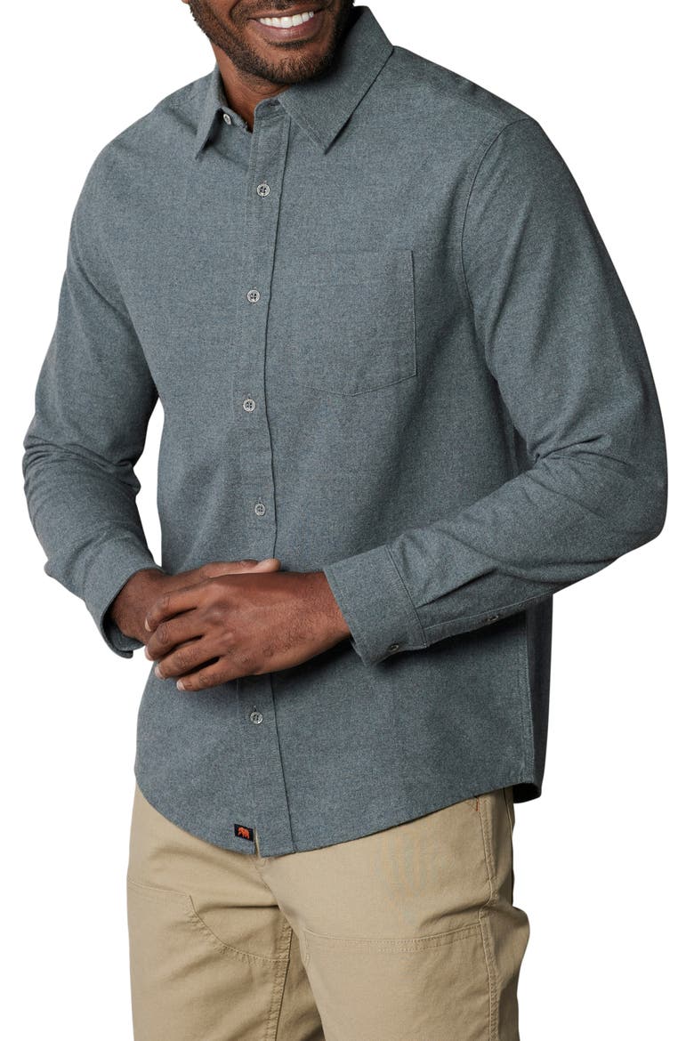 Fairbanks Brushed Cotton Chamois Button-Up Shirt, Alternate, color, WATERLOO