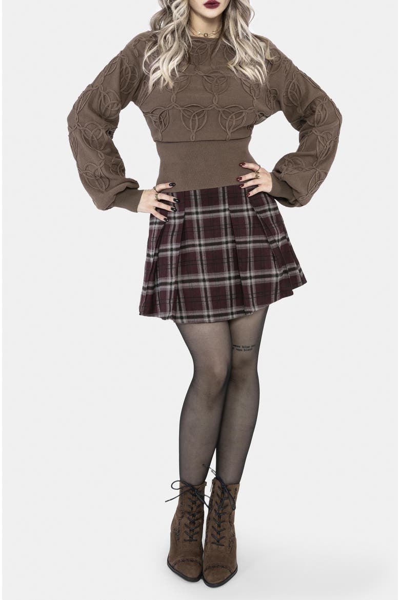 Covet Cotton-blend Cable Knit Sweater, Alternate, color, Brown