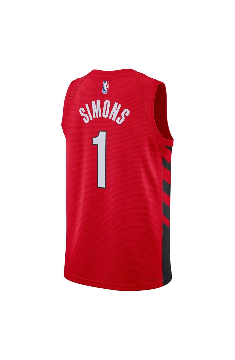 Jordan Brand Unisex Jordan Brand Anfernee Simons Red Portland Trail Blazers Swingman Jersey - Statement Edition, Alternate, color, 
