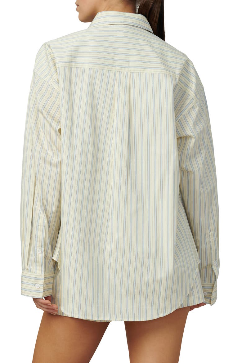 Relaxed Fit Stripe Button-Down Shirt, Alternate, color, ANISE FLOWER VARIG
