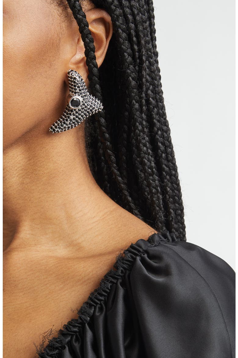 Super Trigon Stud Earrings, Alternate, color, BLACK DIAMOND