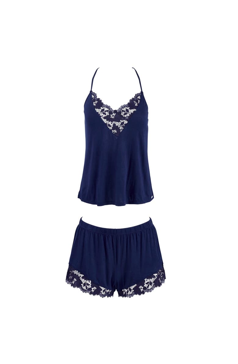 Adore Me Jacky Pajama Cami & Shorts Set, Alternate, color, Open Blue