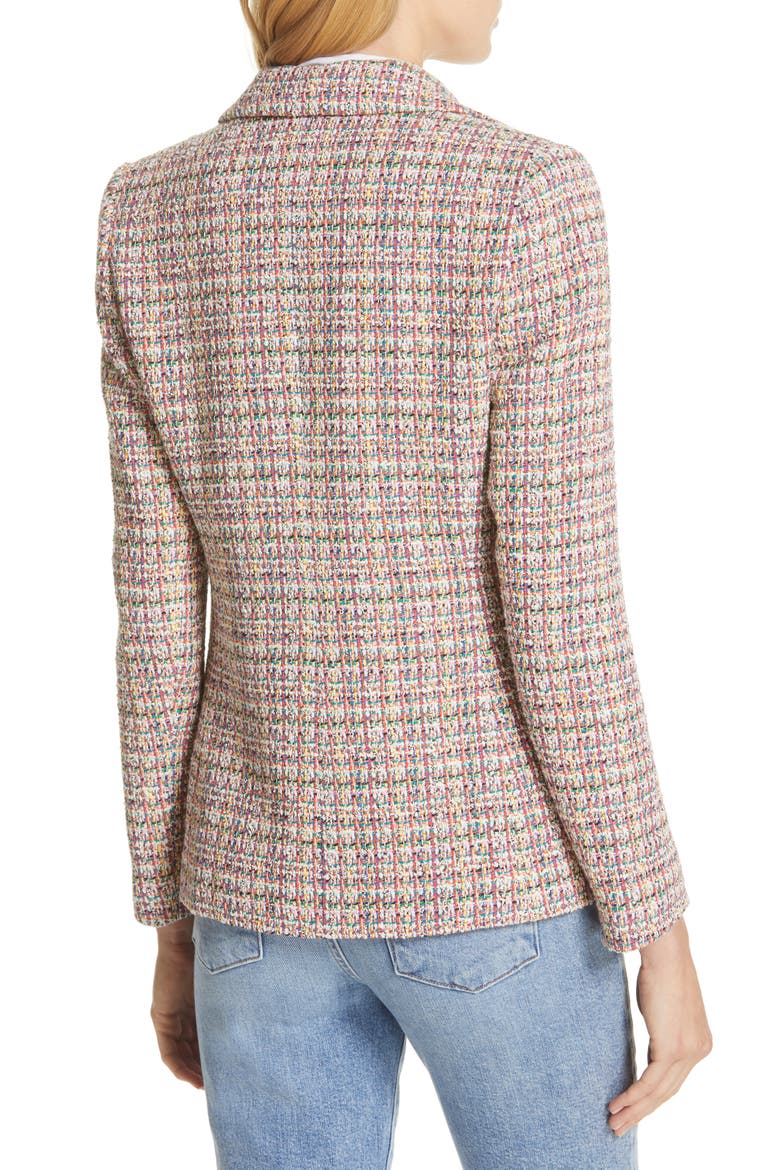 Colorful Tweed Blazer, Alternate, color, ORANGE