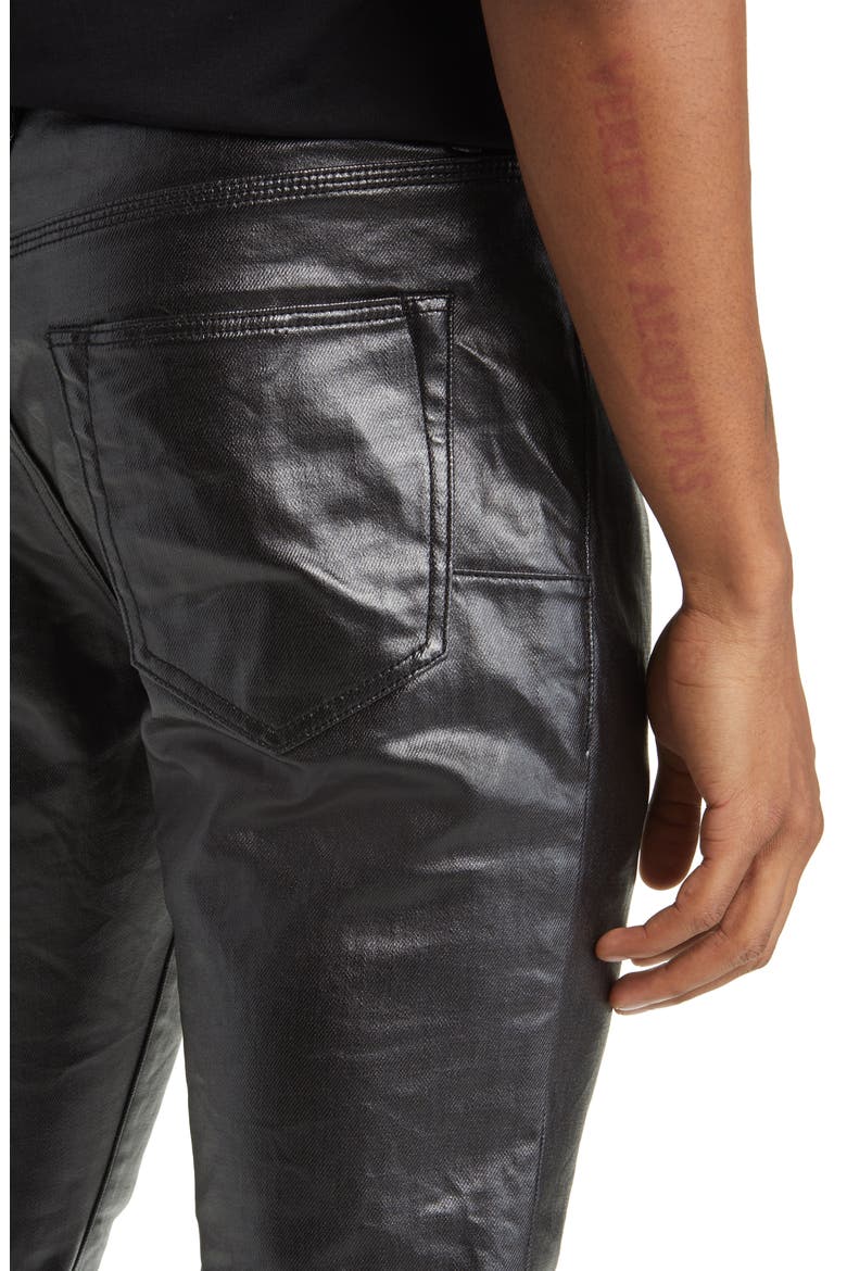 Patent Film Coated Skinny Jeans, Alternate, color, BLACK