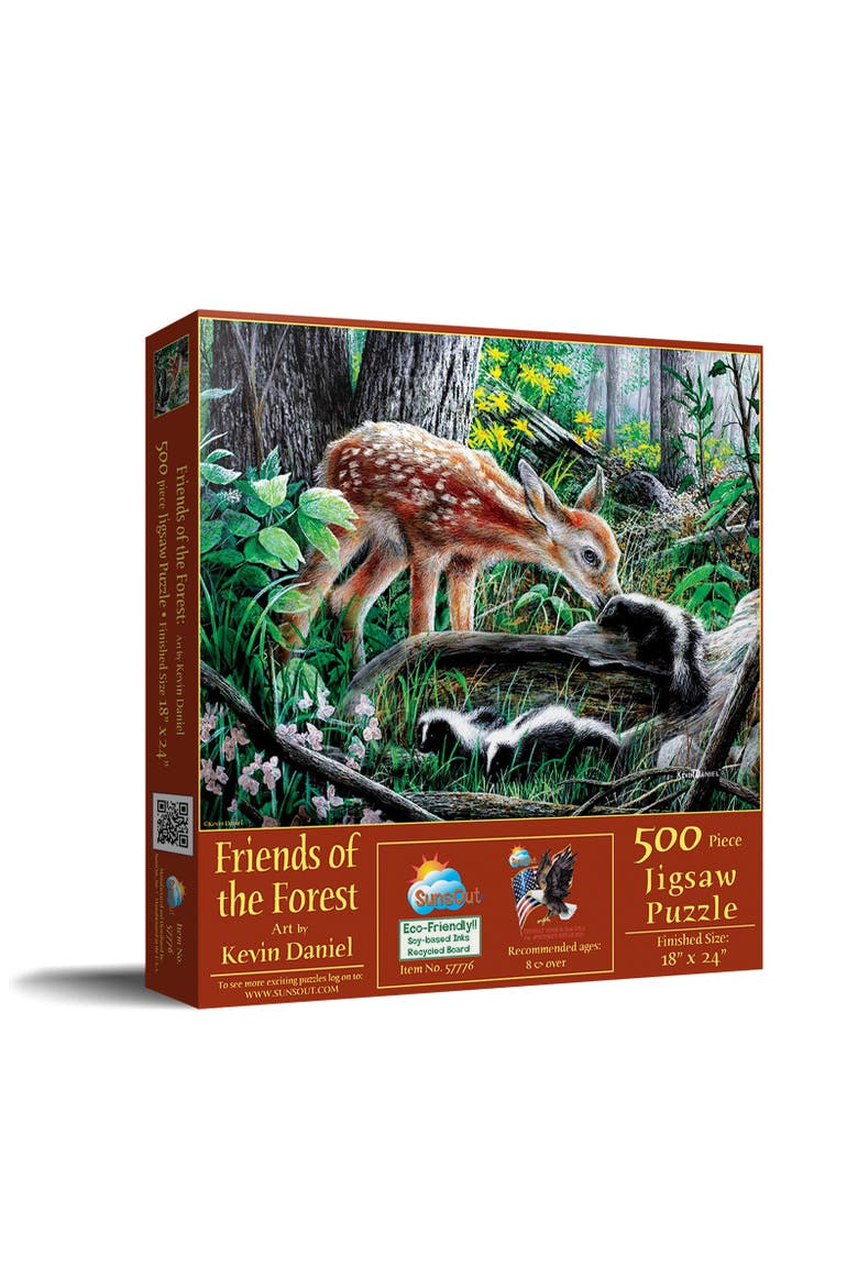 Friends of the Forest 500 piece Jigsaw Puzzle for Adults, Main, color, Multicolor