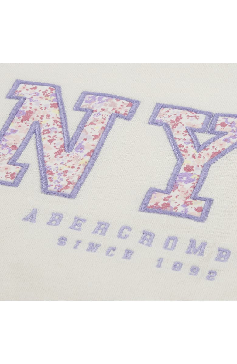 abercrombie kids Kids' NYC Appliqué Graphic Sweatshirt, Alternate, color, Jet Stream