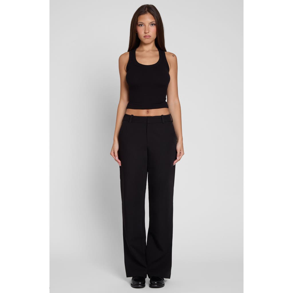 Leau Classic Column Straight Trousers In Black