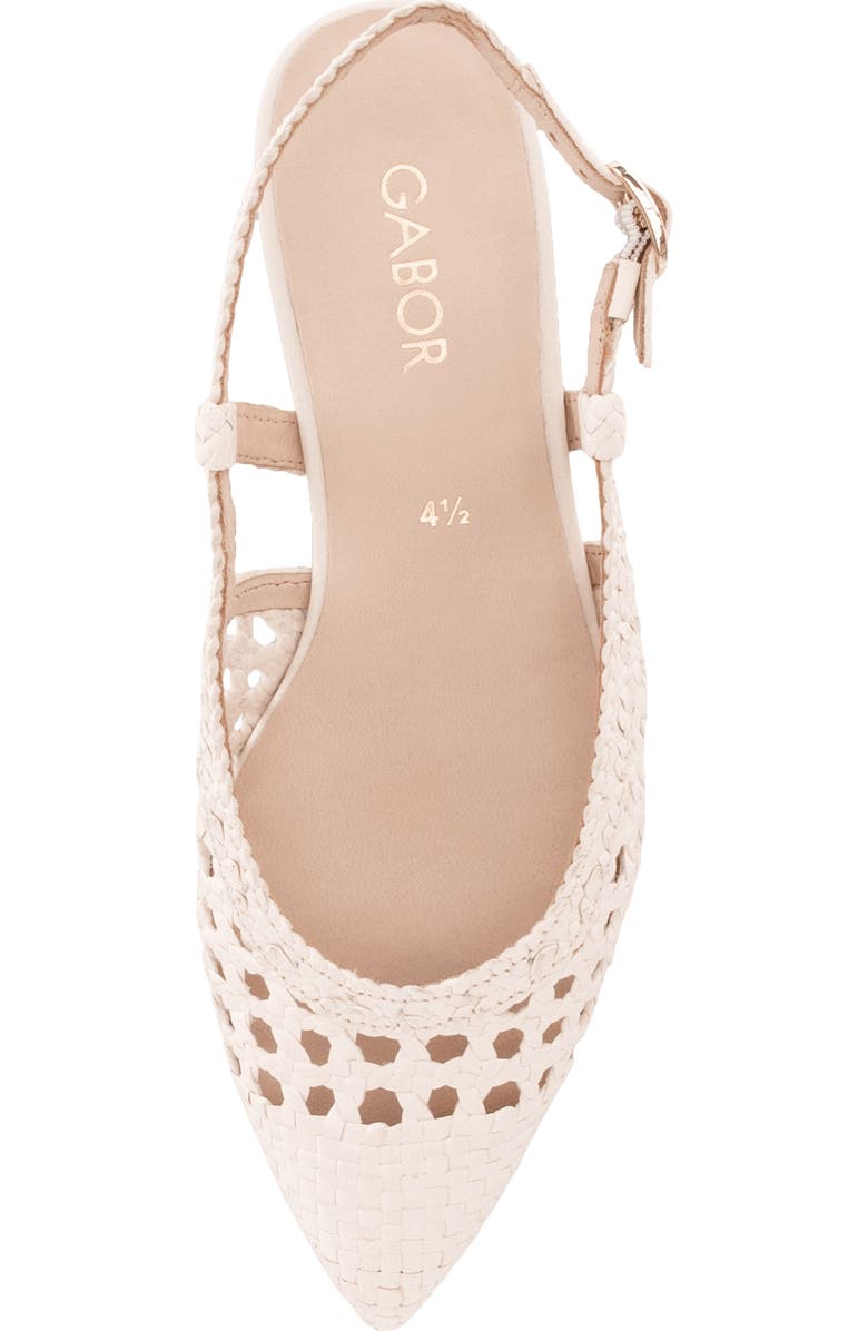Gabor Pointed Toe Slingback Flat, Alternate, color, Creme