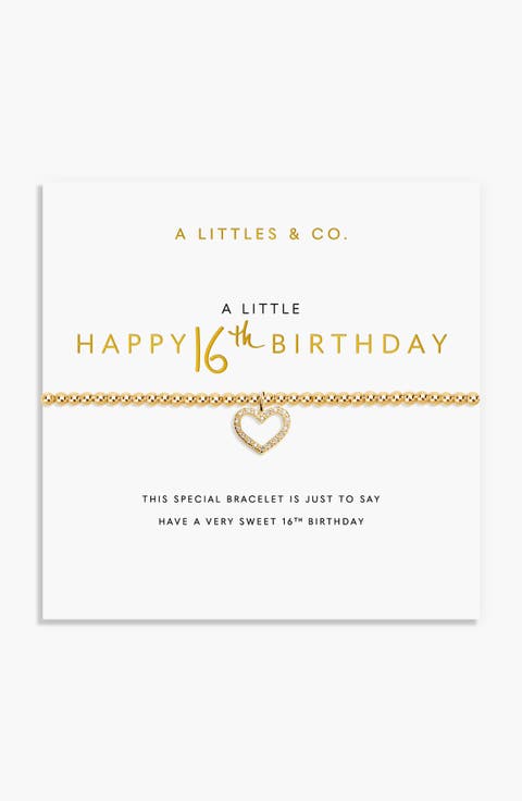 A Little 'Happy 16th Birthday' Bracelet in Gold-Tone Plating