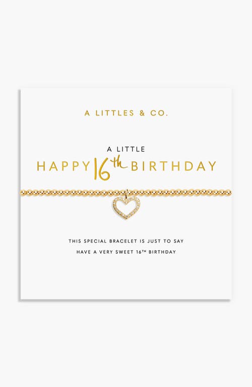 A Littles & Co A Little ‘Happy 16th Birthday’ Bracelet in Gold-Tone Plating in Metallic Gold at Nordstrom