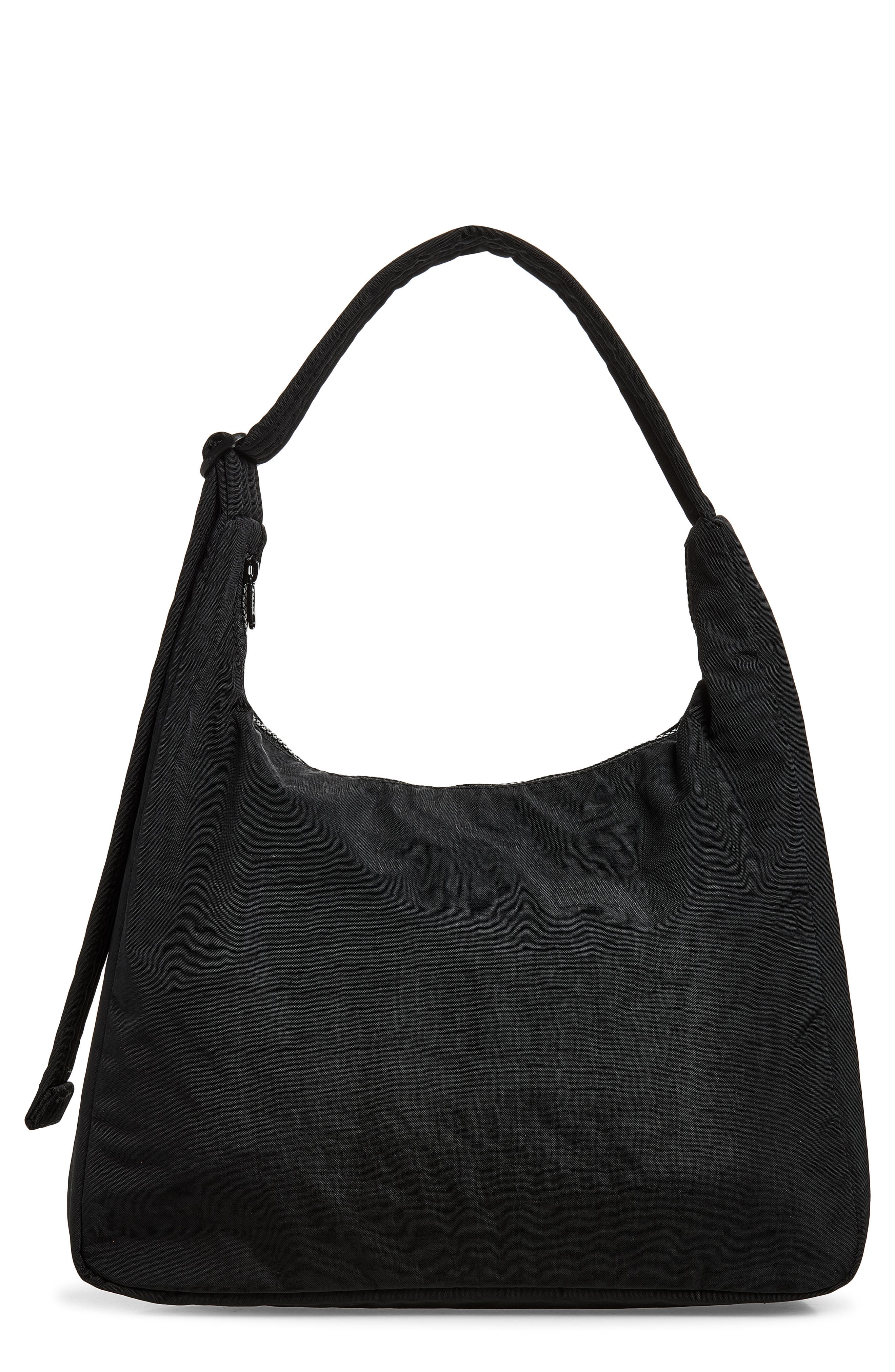 Recycled Nylon Shoulder Bag, Main, color, BLACK