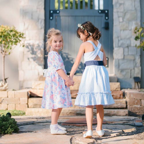 Hope & Henry Girls' Organic Puff Sleeve Party Dress, Kids In Bouquet Floral
