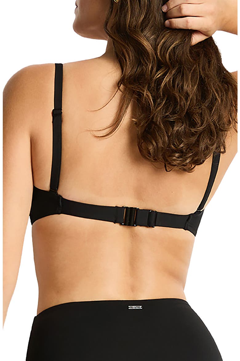 Twist Front DD- & E-Cup Underwire Bikini Top, Alternate, color, BLACK
