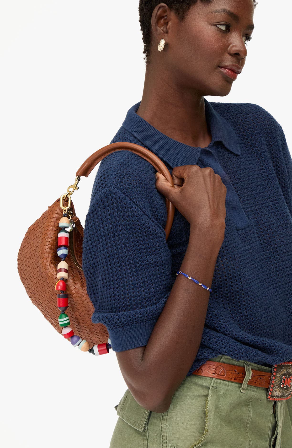 Shortie Buoy Beaded Bag Strap, Alternate, color, MULTI