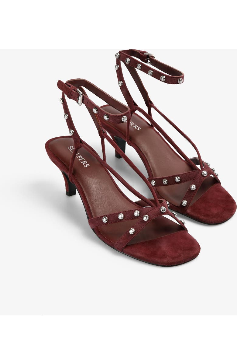 Scalpers Studsheel Sandal, Main, color, Burgundy