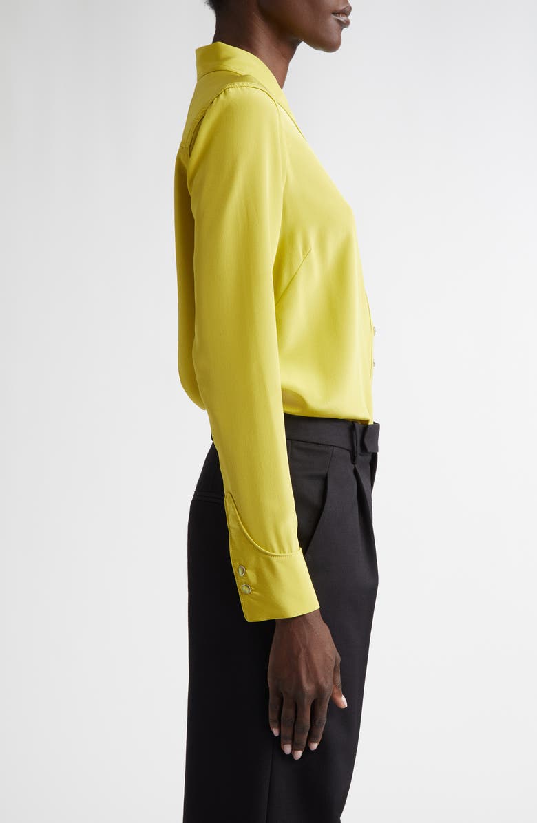 St. John Collection Silk Snap-Up Shirt, Alternate, color, 