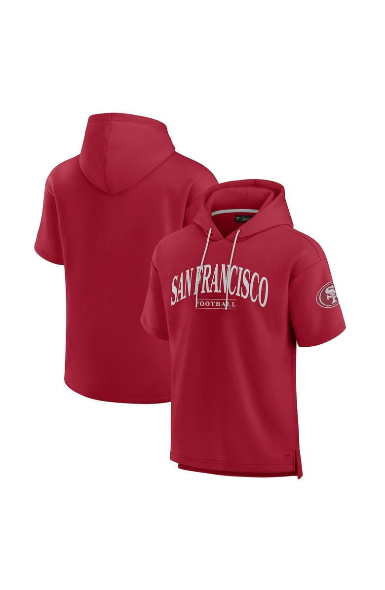 FANATICS Unisex Fanatics  Scarlet San Francisco 49ers Elements Ready Short Sleeve Pullover Hoodie, Alternate, color, Scarlet