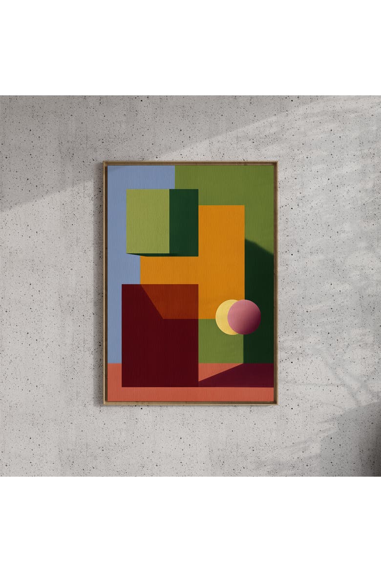 Form and Structure No. 11 Geometric Abstract Art Print, Alternate, color, Black Frame - 12x16