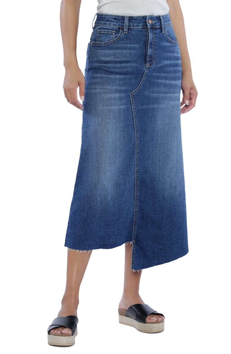 Wash Lab Denim Jagged Denim Skirt, Main, color, 