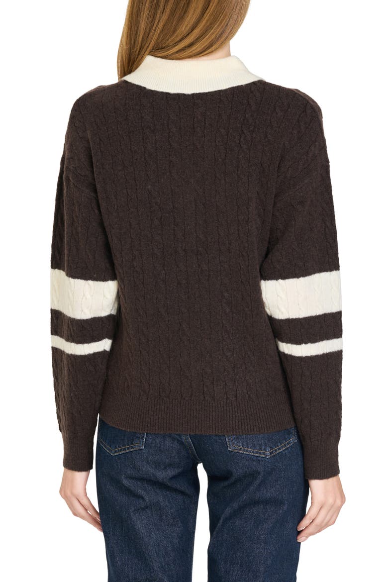 Scout Cable Knit Sweater, Alternate, color, BROWN/ IVORY