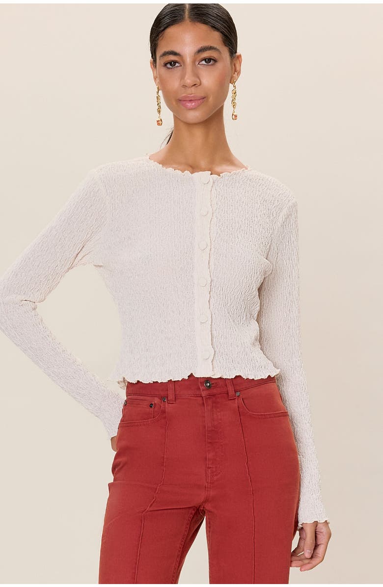 Rebecca Taylor Taryn Knit Cardigan, Main, color, Cream