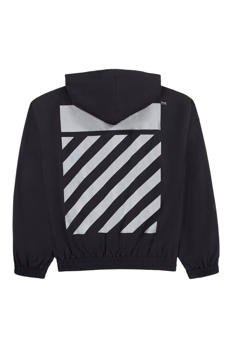 Reflective Diag Windbreaker, Alternate, color, BLACK