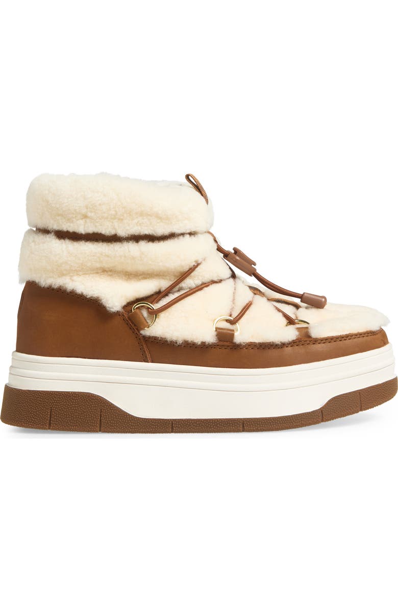Pajar Janie Waterproof Faux Shearling Platform Bootie, Alternate, color, Tan