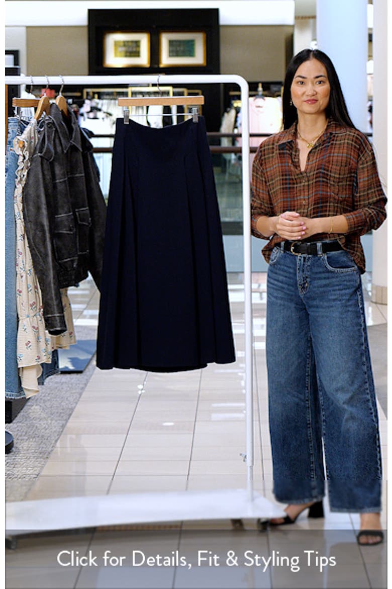 Pleated A-Line Midi Skirt video