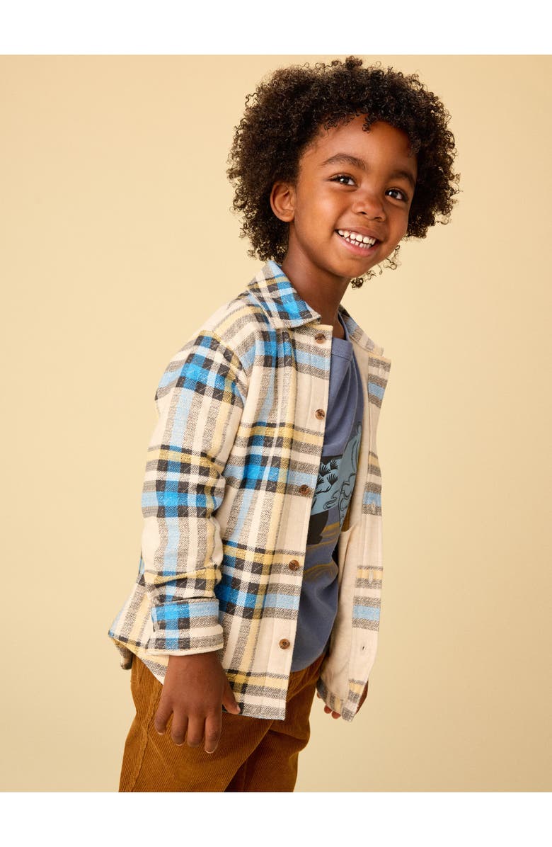 Tea Collection French Terry Plaid Shacket, Alternate, color, Gangwon-Do Plaid