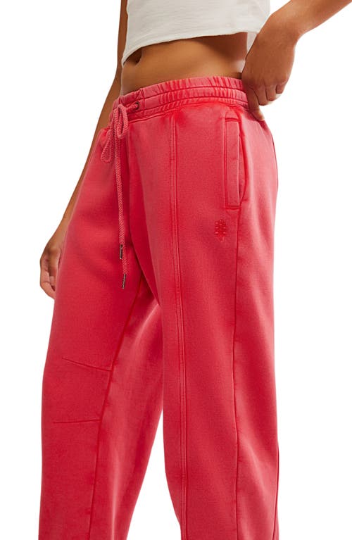 Free People Fp Movement Sprint To The Finish Seamed Sweatpants In Red