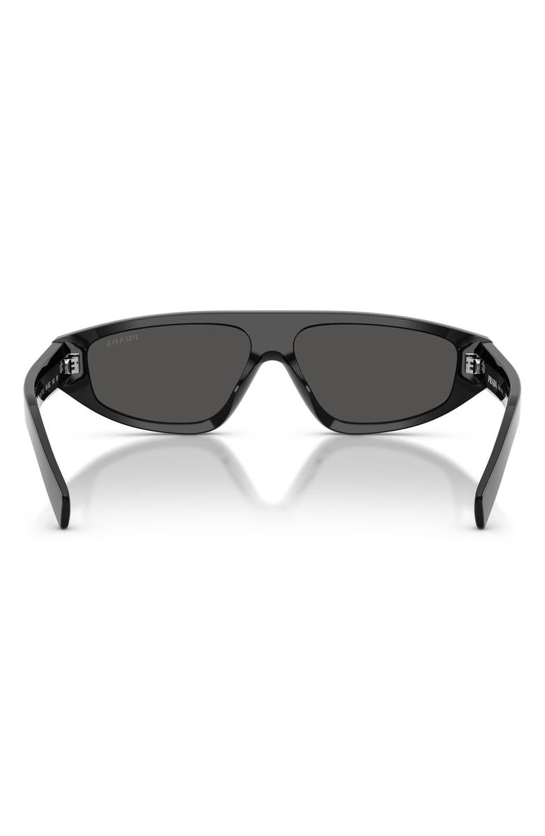 Prada 57mm Irregular Sunglasses, Alternate, color, Black / Dark Grey
