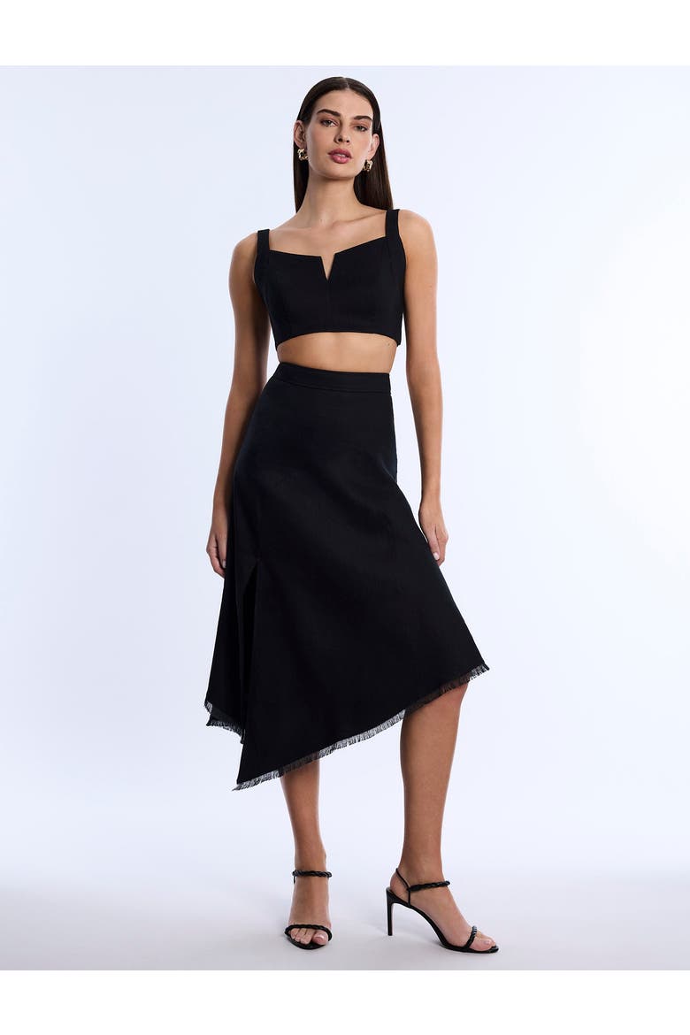 High Slit Flared Skirt, Alternate, color, Black
