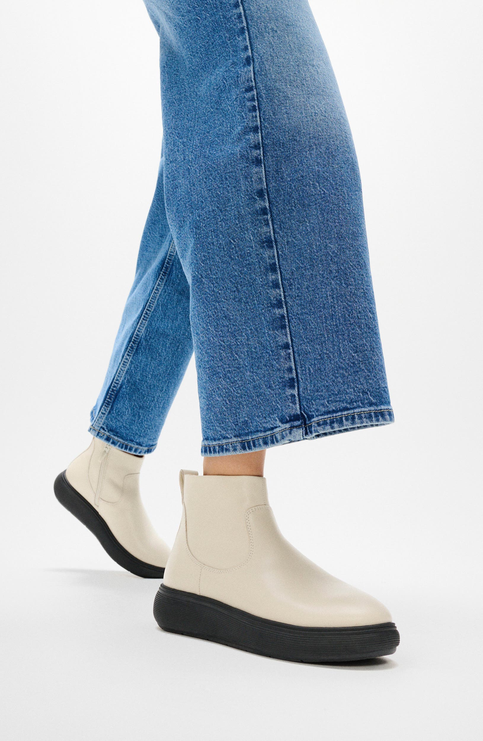 Leather Zip Ankle Boot, Alternate, color, PARIS BEIGE