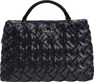 bebe Luca Medium Woven Satchel