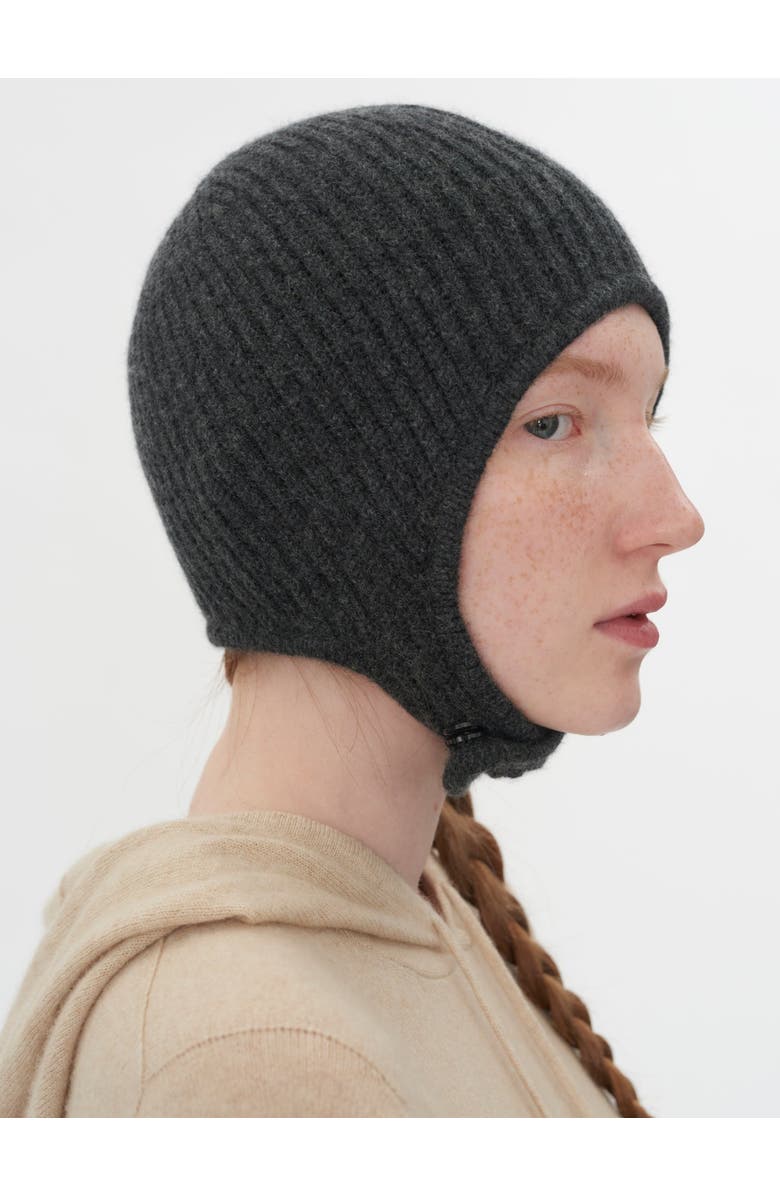 Gobi Cashmere Knitted Aviator Cap, Alternate, color, Charcoal