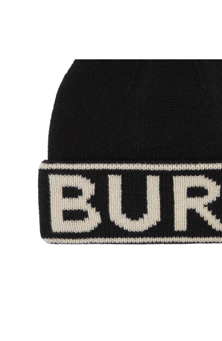 Burberry Intarsia Logo Cashmere Hat, Alternate, color, 
