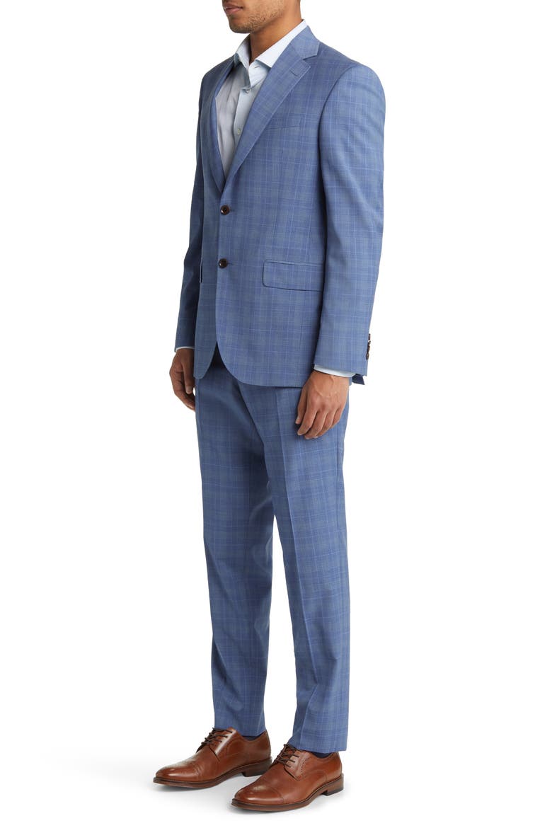 Jay Slim Fit Plaid Stretch Wool Suit, Alternate, color, LIGHT BLUE