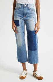 Veronica Beard Dylan Patchwork Straight Leg Jeans